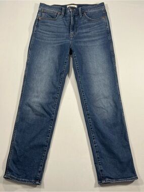 Madewell Stovepipe High Rise Straight Cropped Jeans 27 Medium Wash